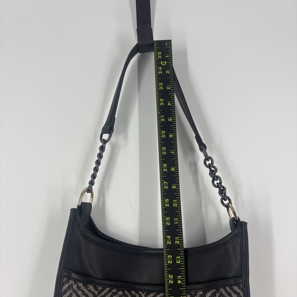 Spartina 449 Daufuskie Island Linen Leather Hobo Shoulder Bag Purse Herringbone - Picture 16 of 16